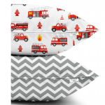 Set of pillowcases FIRE CARS ZIGZAG GREY - image-1
